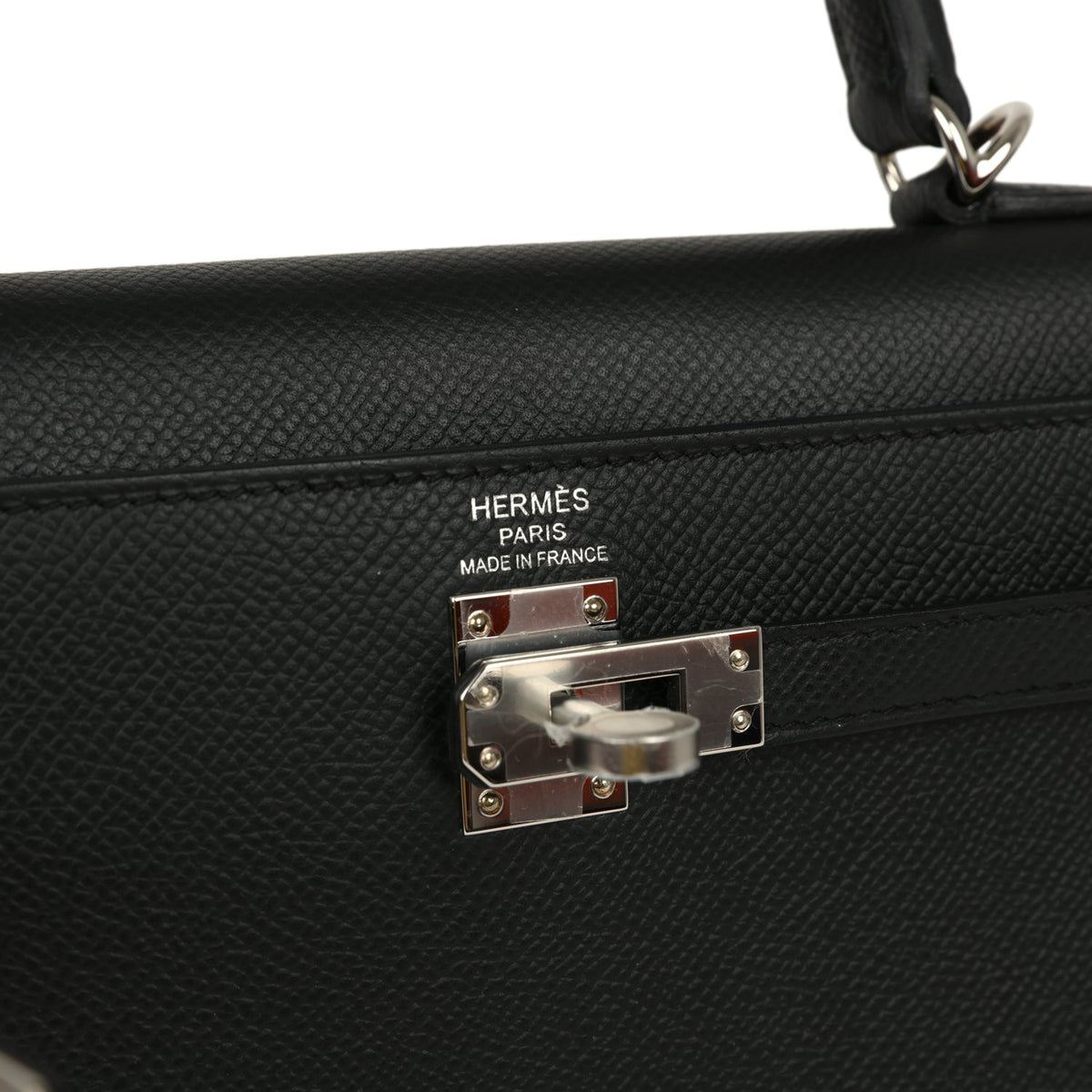 Hermès Kelly Sellier 25 Black Epsom Palladium Hardware vue 7